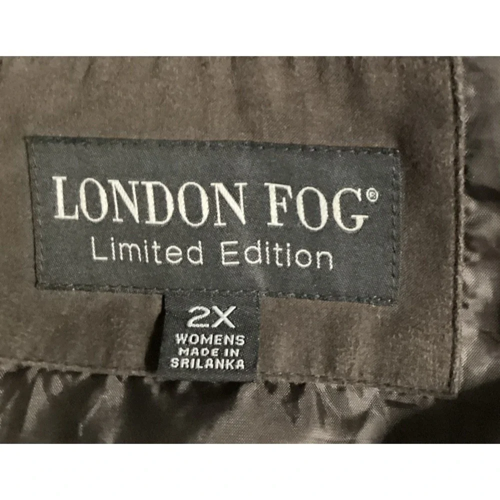 LONDON‎ FOG Women's (Size 2X) Long Sleeve Hooded Full Zip Faux Suede Coat